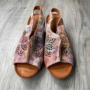 La Pinta Watercolor Wooden‎ Cork-Bottom Wedges